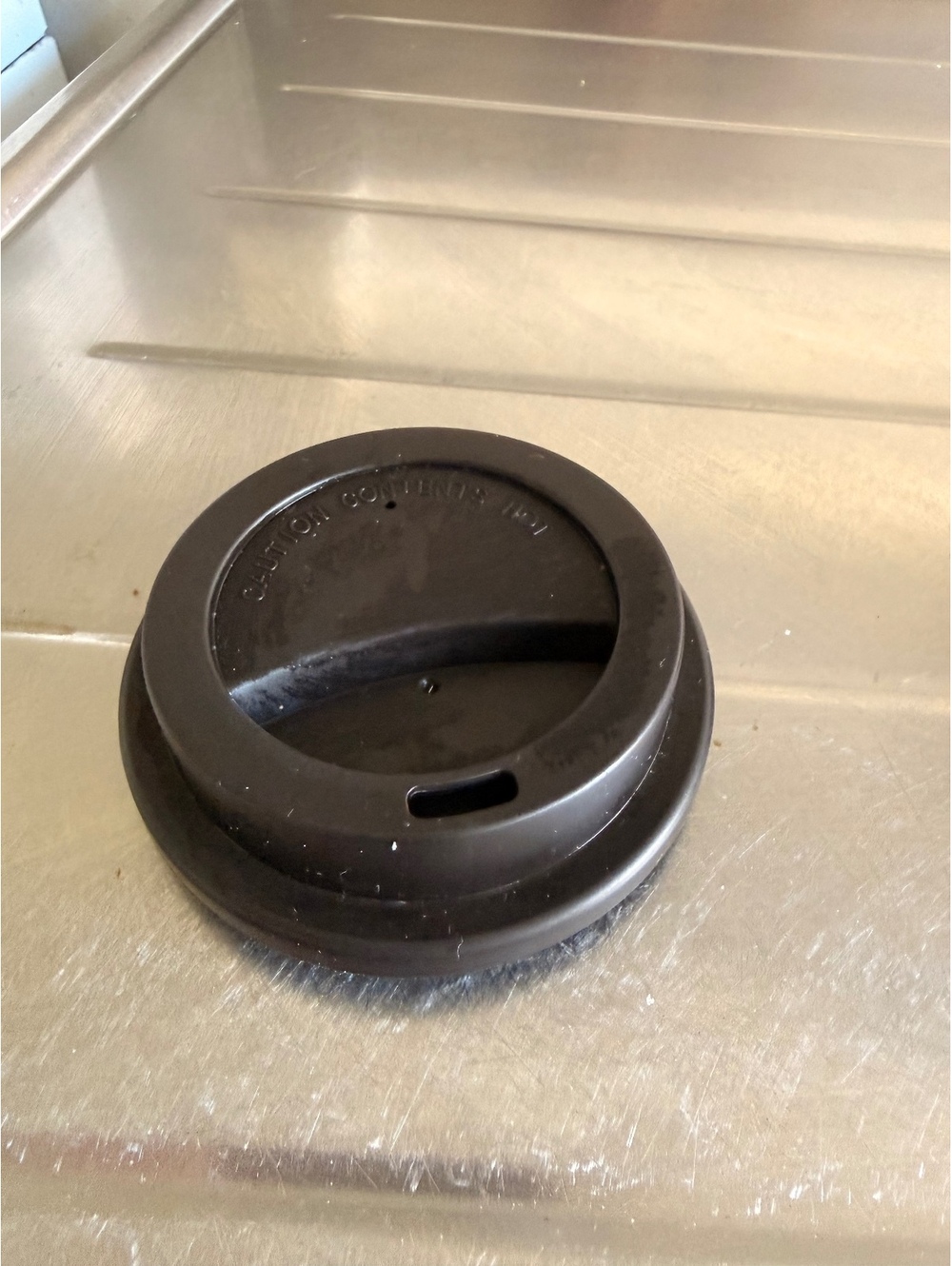 Black Plastic Travel Coffee Cup Lid with Sliding Opening